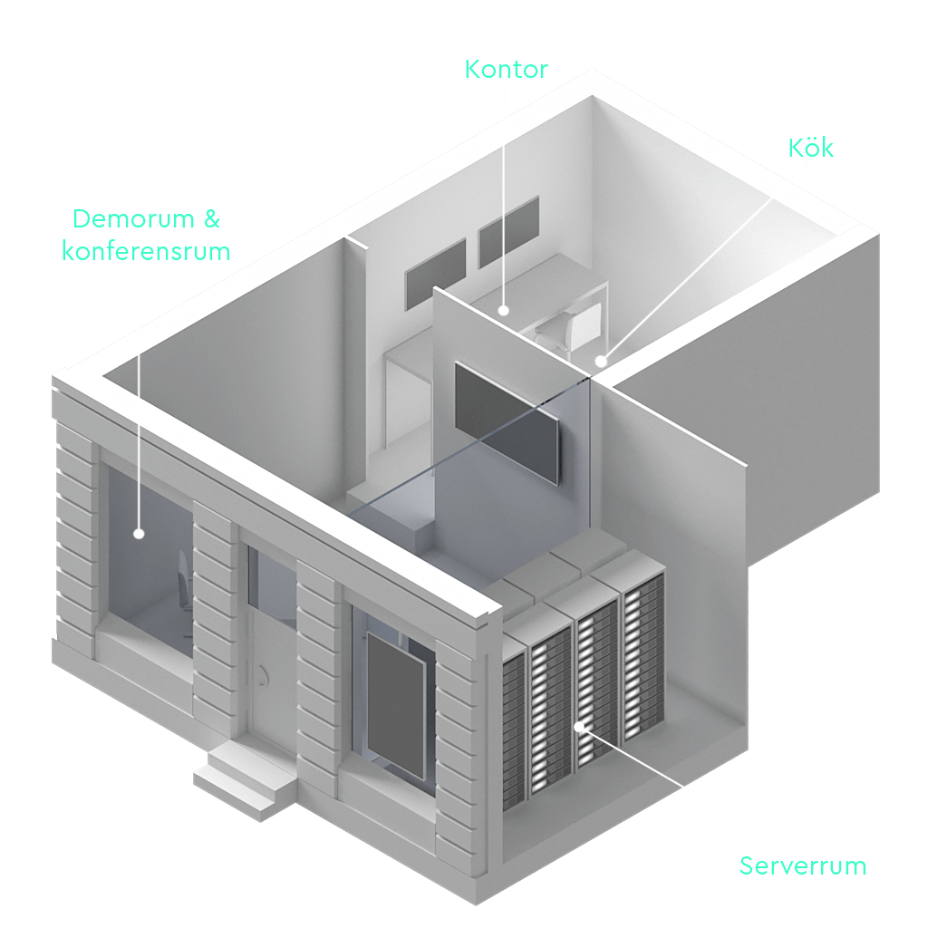 En översiktsbild på Layer & Mesh showroom